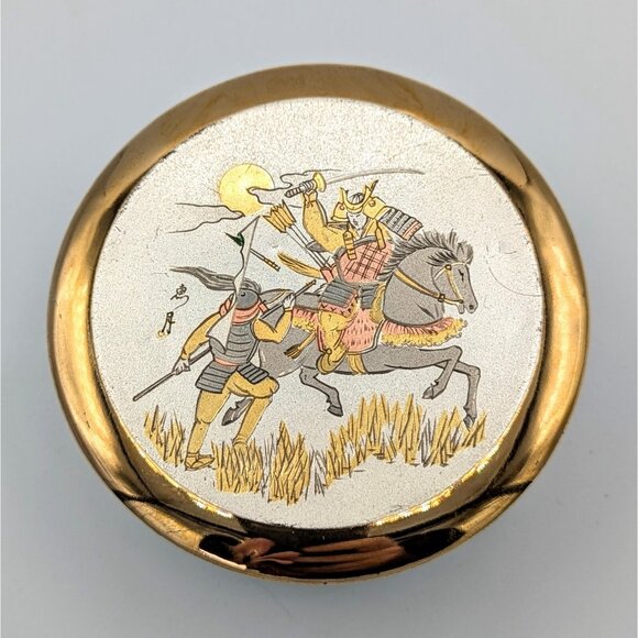 The Art of Chokin 24 kt Gold Edged Trinket Box With Lid, Made in Japan Samurai - Picture 2 of 6